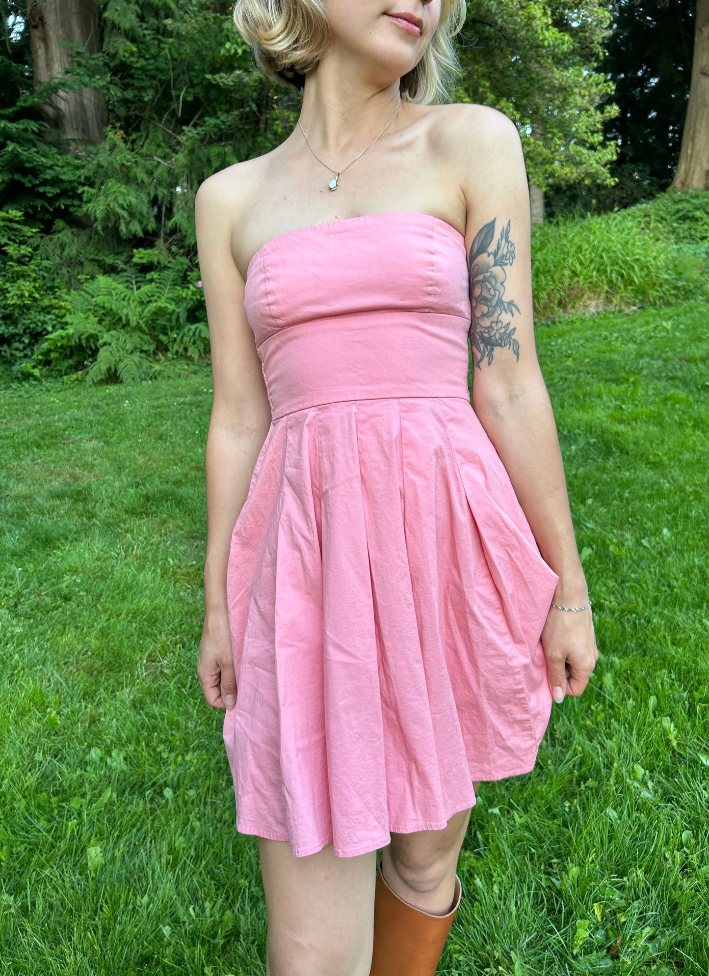 Pink Strapless Dress