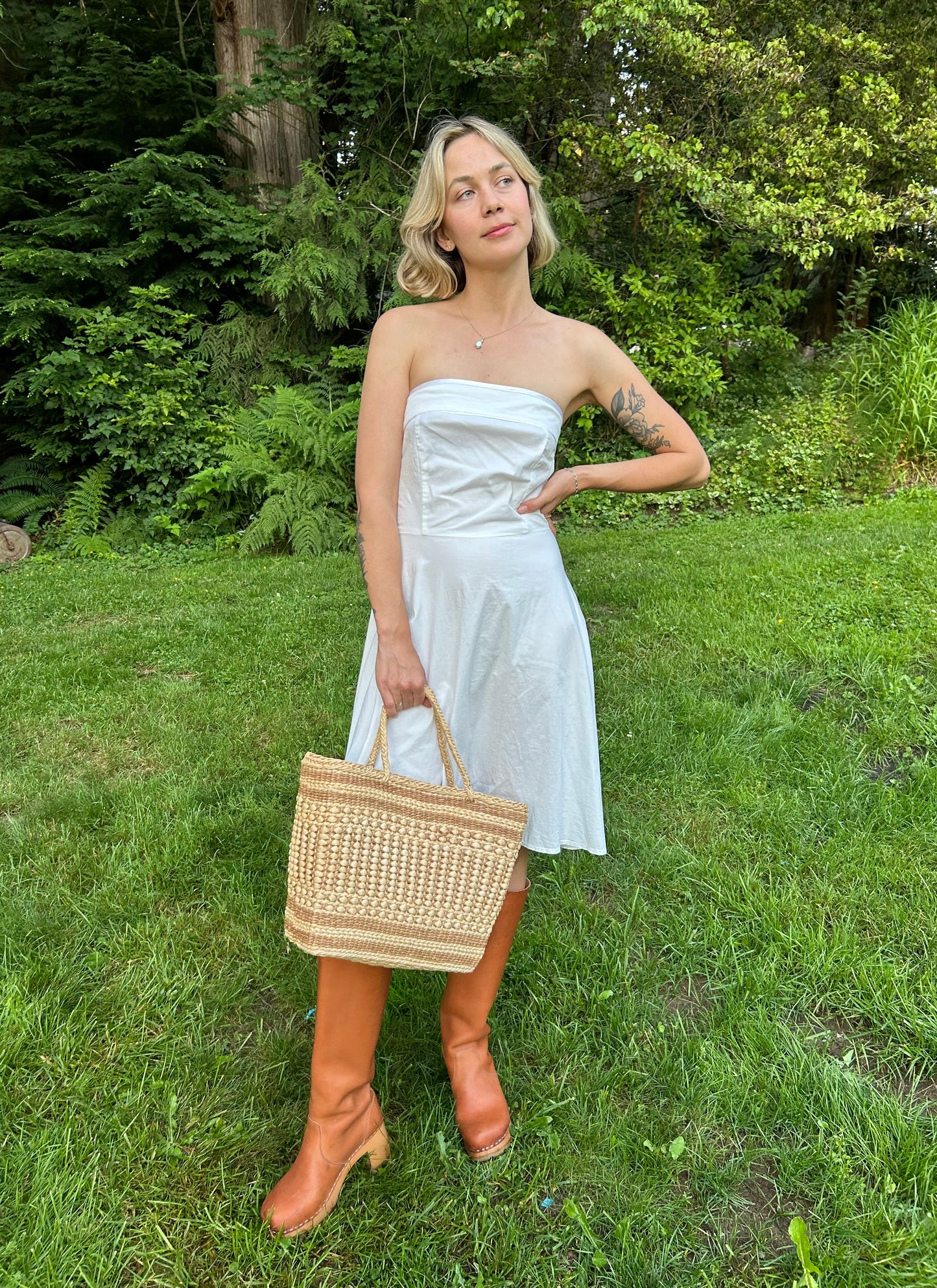 White Strapless Dress