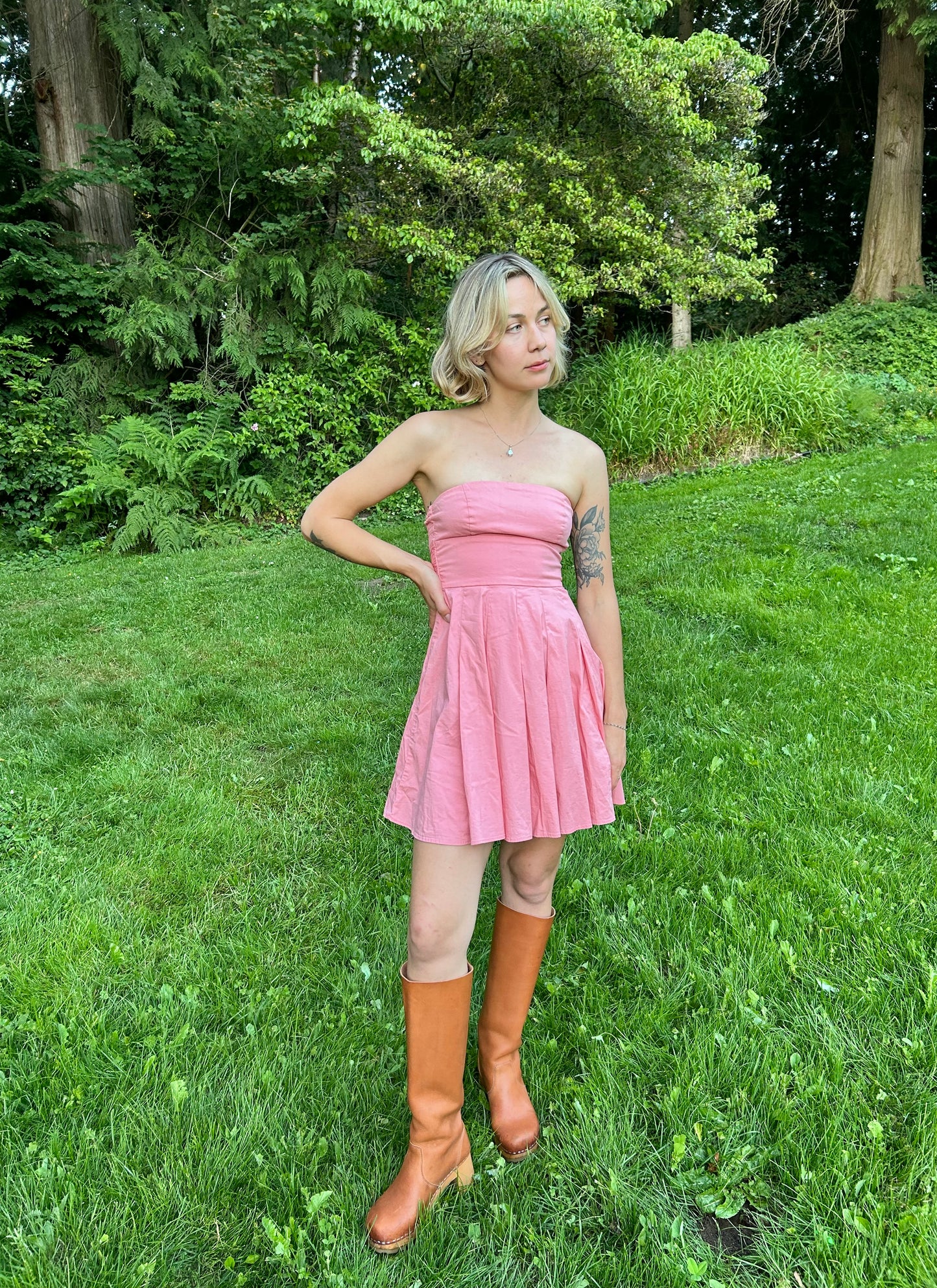 Pink Strapless Dress