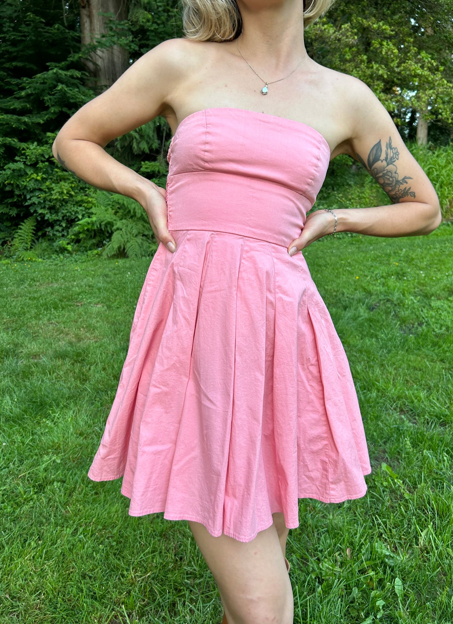 Pink Strapless Dress