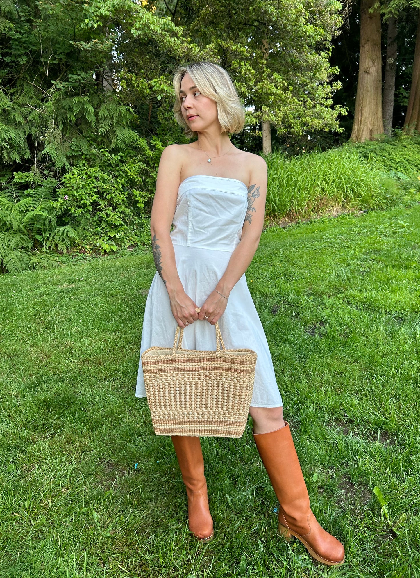 White Strapless Dress